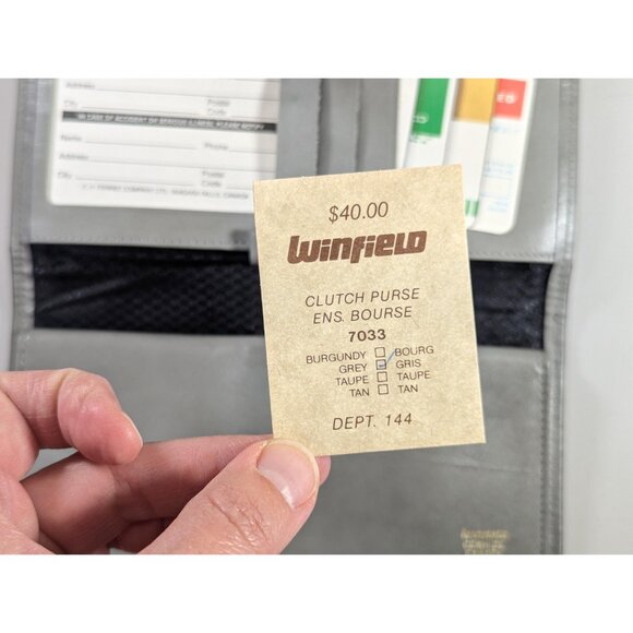 New Old Stock WINFIELD Gray leather wallet, Cowhide leather coin purse Canada - Picture 12 of 14